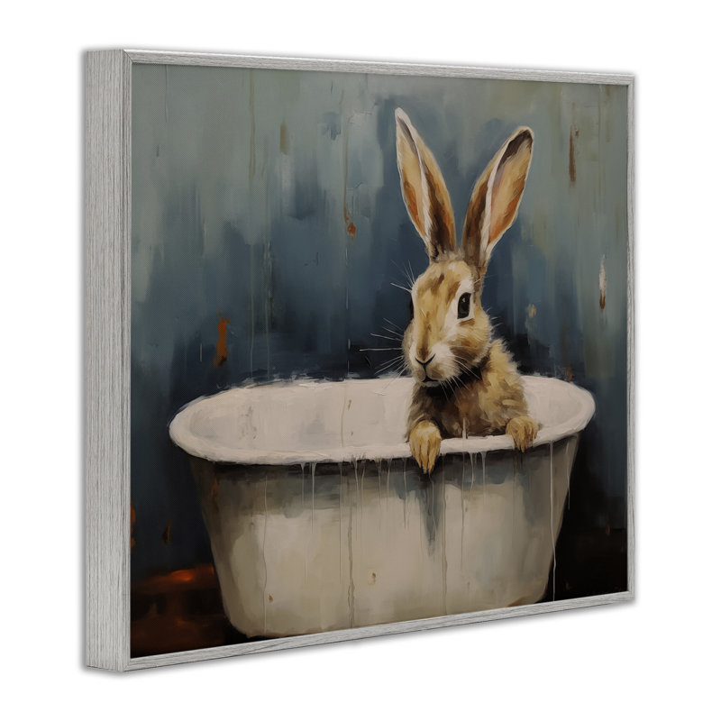 «Baby Bunny in Tub», estampe numérique, design par Arlington Prints, H 11 po x l 14 po, Estampe numérique Farmhouse