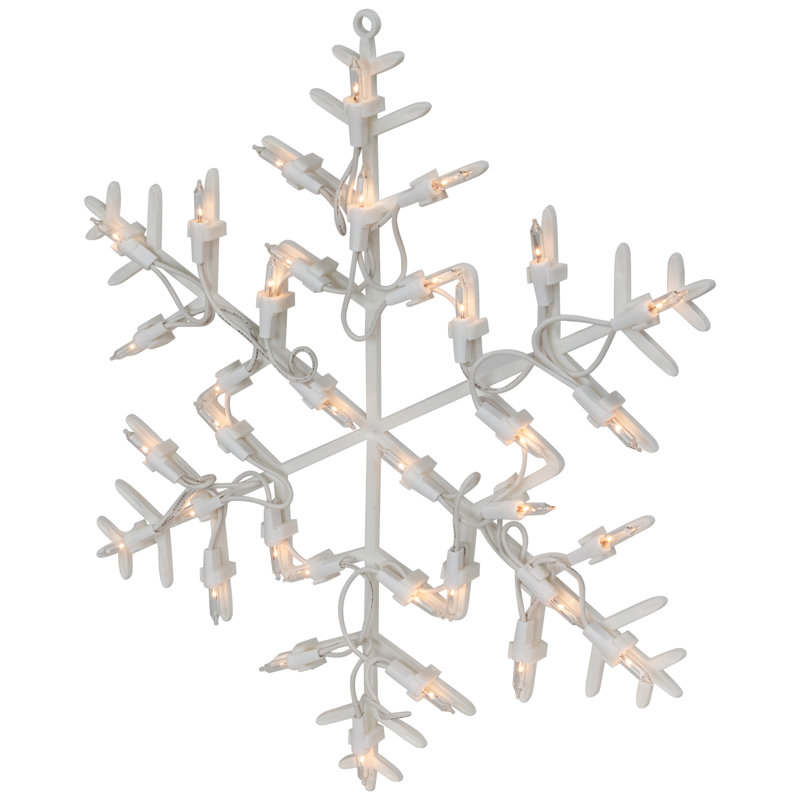 Décoration de Noël pour fenêtre en forme de flocon de neige illuminé, H 13,5 po x l 11 po x P 0,75 po
