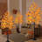 6FT/5FT/4FT Lighted Maple Trees 240LEDs Artificial Fall Trees with Lights Plug,3 Pack