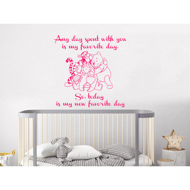 Décalcomanie murale winnie classic the pooh, Rose vif