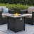 28-inch Iron Square Propane Fire Pit Table