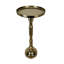 Table de bout à piédestal en aluminium coulé Modern India House de ton or / laiton, d'une hauteur de 26,5 pouces
