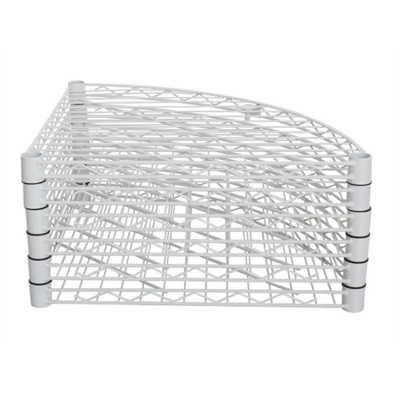  Tablette de coin en métal pour tablette de salle de bain, Blanc
