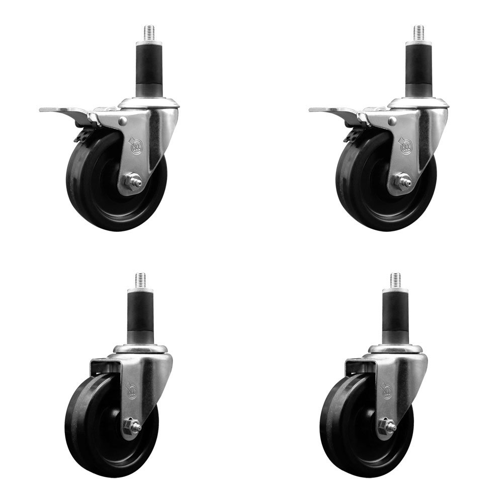 Service Caster 4 Inch SS Phenolic Swivel 1-1/4 Inch Expand Stem Caster ...