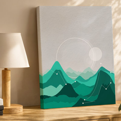 Reproduction d'art sur toile, "Un paysage serein et minimaliste" mettant en vedette des montagnes superposées