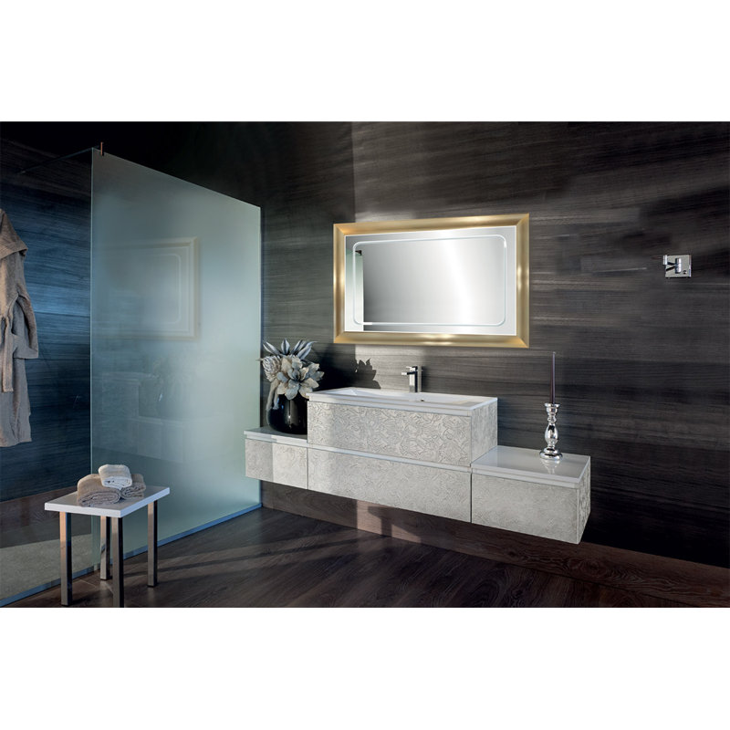Cossette Metal Wall Mirror, 30" H x 48" W, Gold