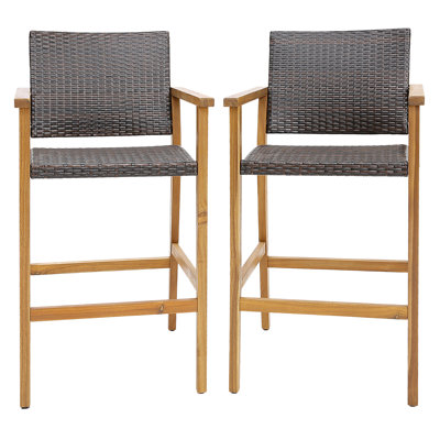 Earlton 29" Patio Bar Stool by Ebern Designs
