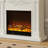 White Solid Wood Freestanding Fireplace