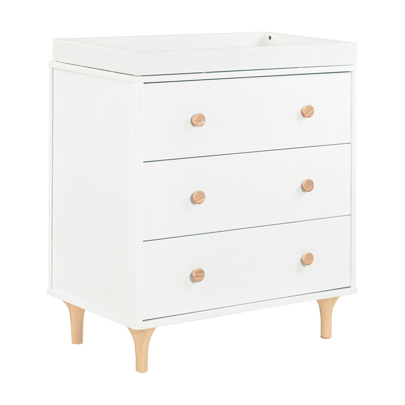 Lolly 3 Drawer Changing Table, White/Natural
