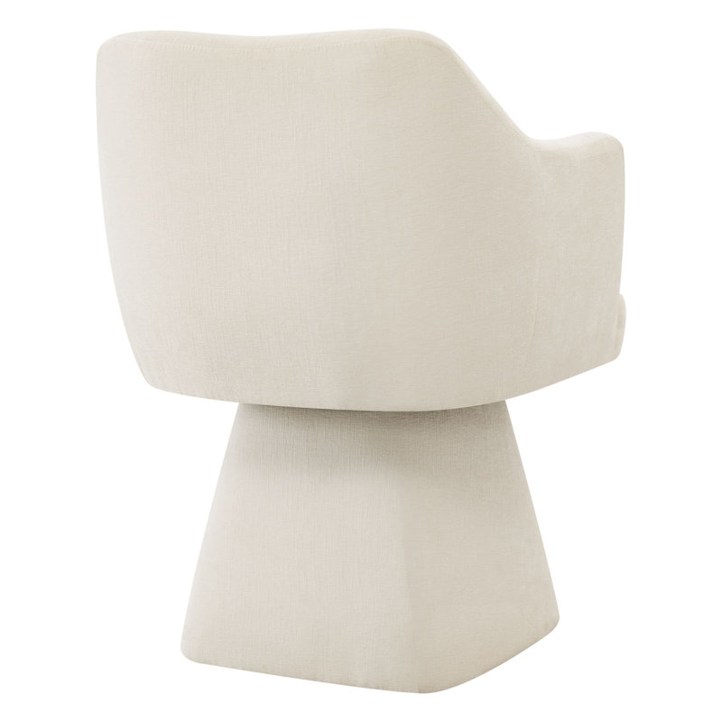Chaise pivotante en tonneau avec accoudoirs (ensemble de 2), Beige