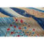 Tapis bleu et multicolore de haute qualité noué à la main
