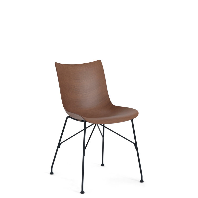 Chaise d'appoint P / Wood, Placage de bois foncé et noir