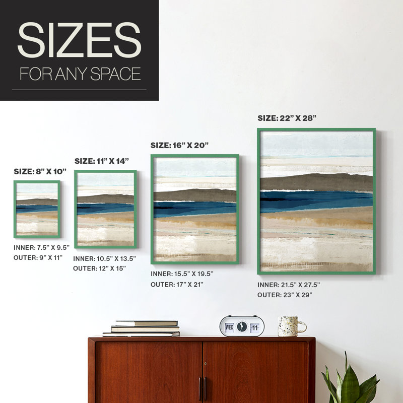 Reproduction encadrée Buttermere Triptych III - bois massif, H 30 po x l 24 po, Vert