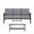 2 Piece Outdoor Patio Set, 70” All-Weather Metal 3-Seat Metal Patio Sofa And Rectangular Coffee Table , Khaki Frame With Gray Cushions-44387850-44387861