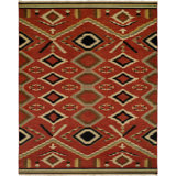 Wool Southwestern Area Rug in Red