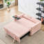 Assise double en velours côtelé 2 fonctions avec mécanisme de traction, plateau de table mobile, table d'appoint pour téléphone et table, ports pour appareils électroniques, salon idéal