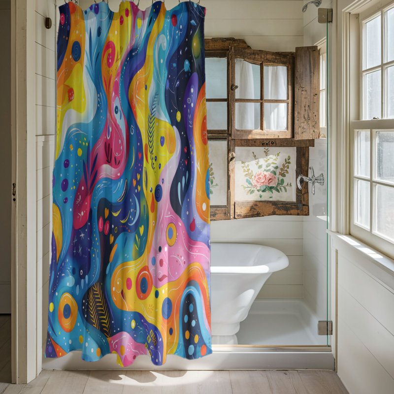 Bright Art - Rideau de douche Premium, H 74 po x l 71 po