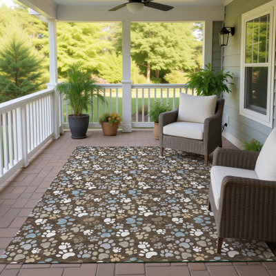 Tapis Chantille ACN3066 à motif animal, lavable à la machine, intérieur/extérieur