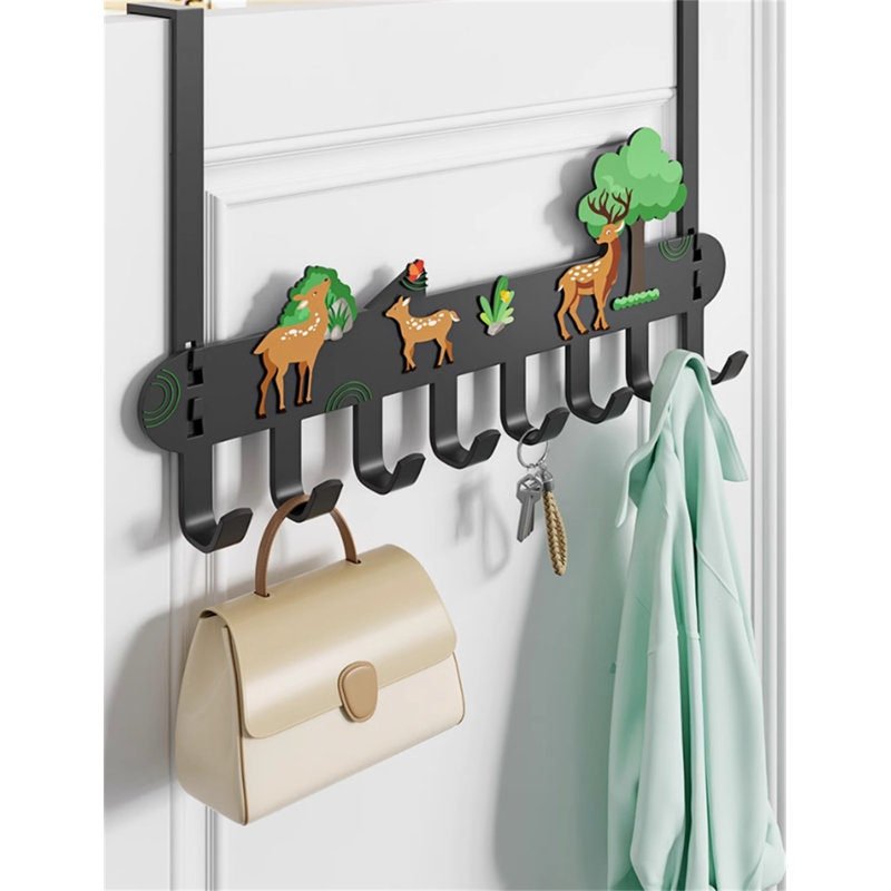 Iron Seamless Over-The-Door Hook Rack