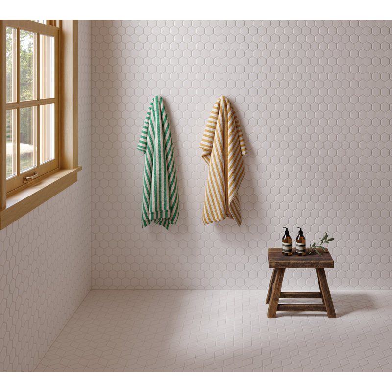 Le Cafe 2" x 3" Diamond Matte Porcelain Mosaic Tile, White