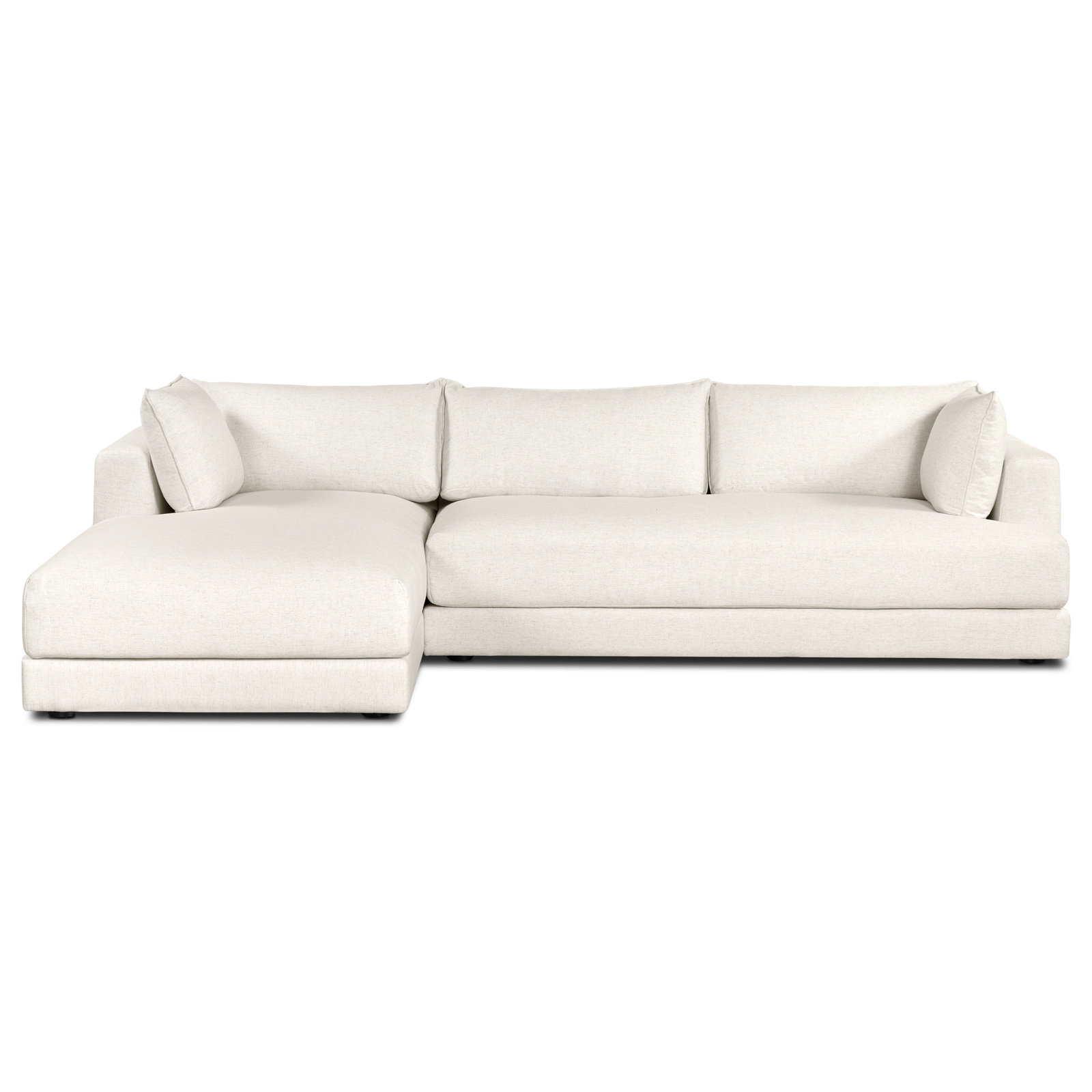 Marcel 122" Fabric Sectional Sofa with 80" Chase in Bright Ash, Left Hand Facing