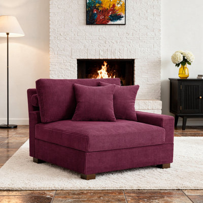 Chaise avec accoudoirs en velours côtelé Milbrey