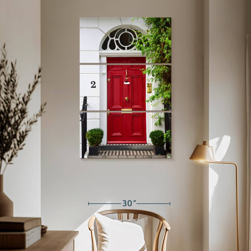 Lilie Red Georgian Door, 65" H x 42" W