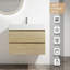 Meuble-lavabo mural 30 po avec lavabo en résine, 2 tiroirs à fermeture en douceur, ensemble KD-612513107-612513106