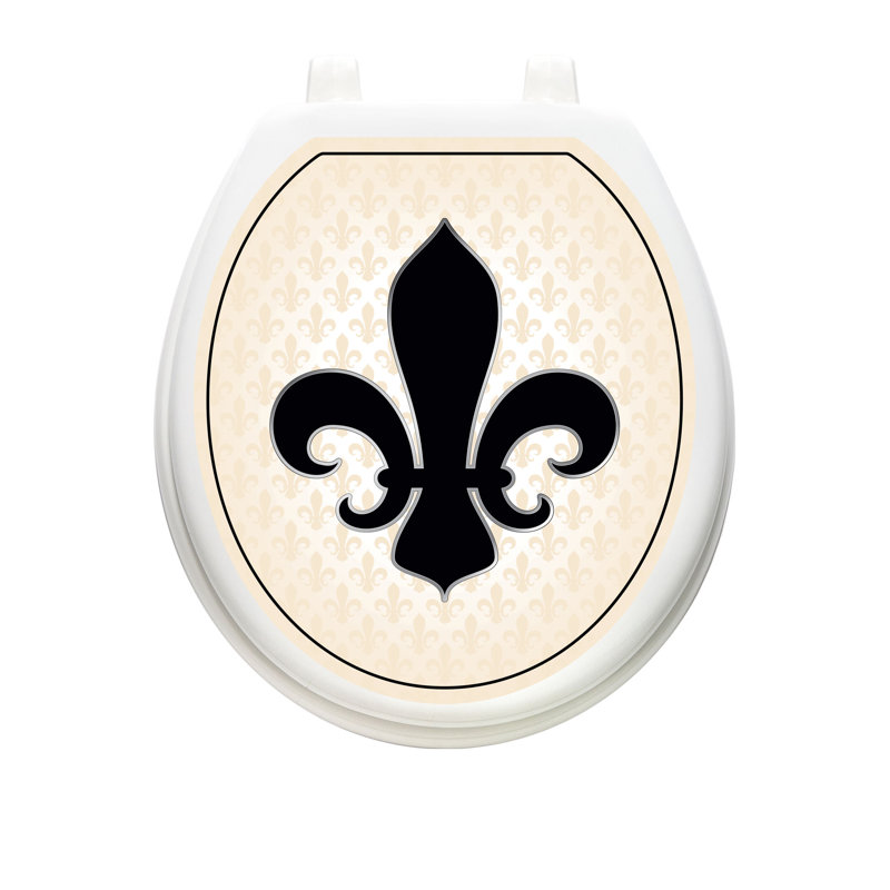 Décalcomanie de siège de toilette French Lily - Couvercle de toilette en vinyle Classic, Rond
