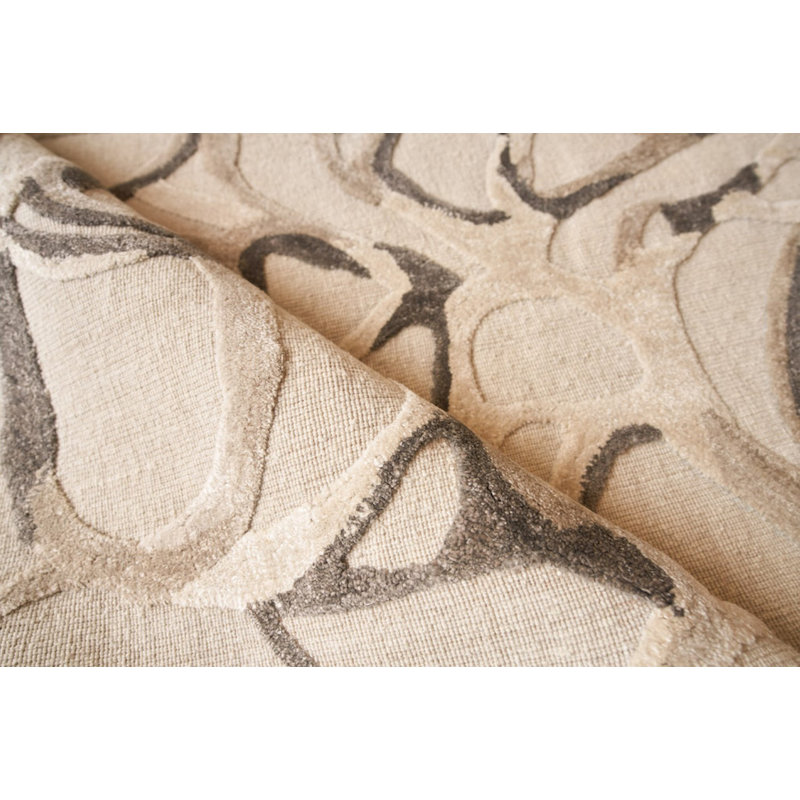 Goudy Hand Woven Wool Abstract Area Rug, Rectangle 2' x 3'