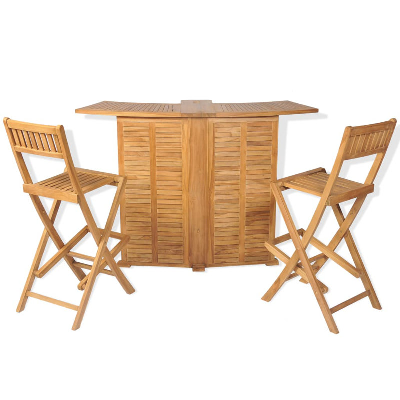 Coche 2 - Person Teak Wood Patio Dining Set with
