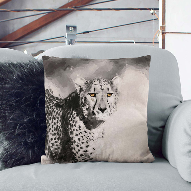 Abstract Square Cushion, Black, 55cm H x 55cm W x 20cm D