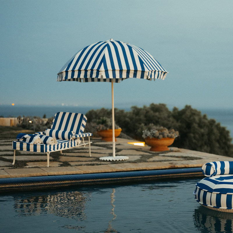 Patio 90'' W Umbrella, Blue/White