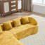 Canapé en L 101,18 po en chenille jaune avec accoudoirs courbés et coussins, 900 lb, sans assemblage-1032815829