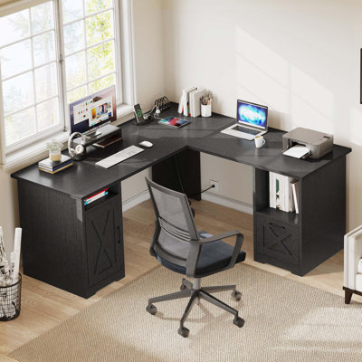 60 Inch Computer Desk Corner Desk with File Drawer by Gracie Oaks