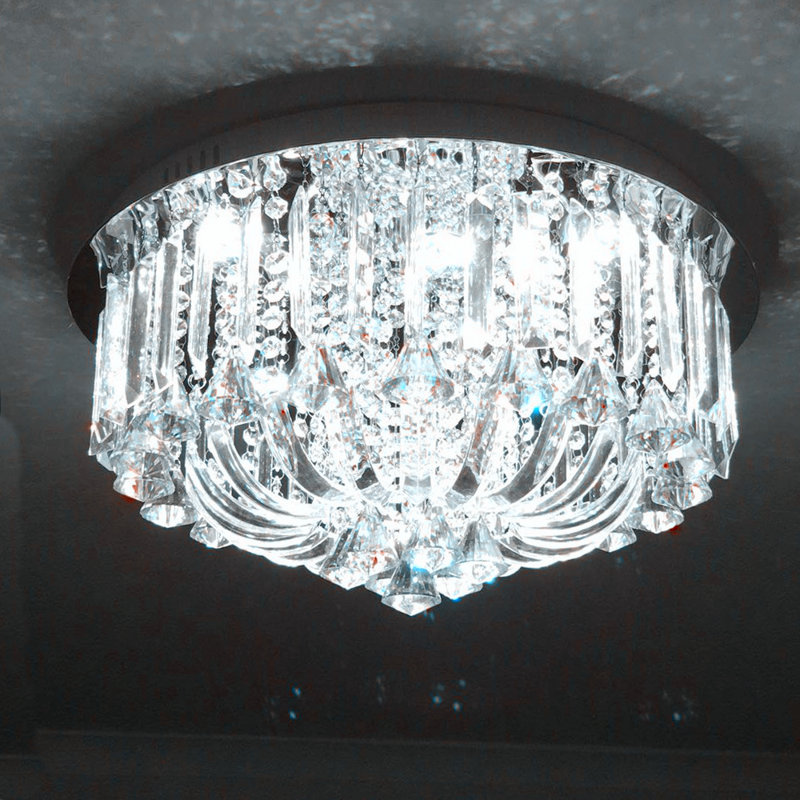 Marks LED Flush Mount, 26cm H x 50cm W x 50cm D, Clear