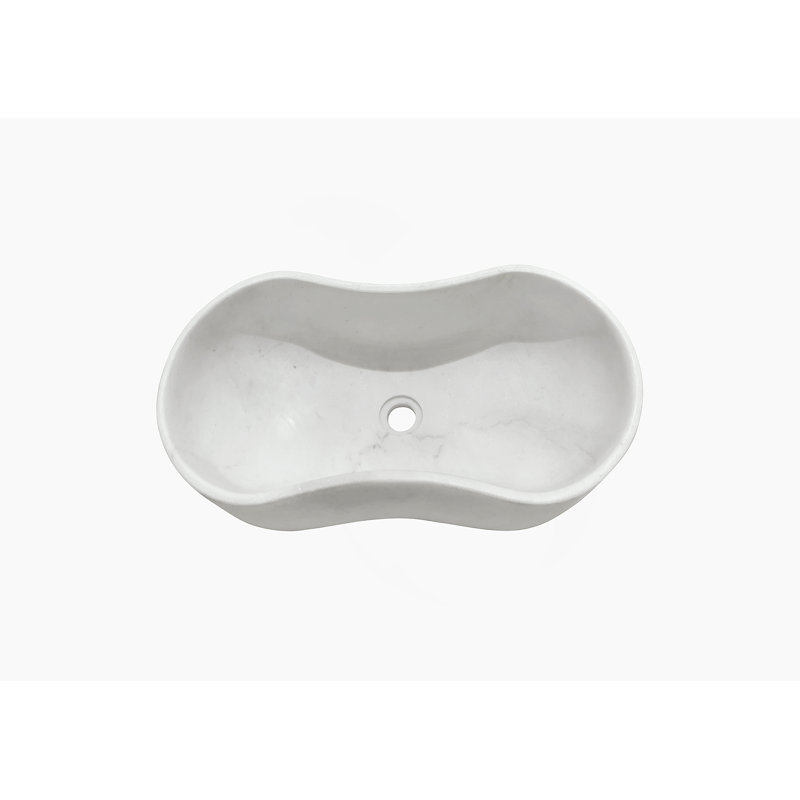 Bathroom Vessel Sink With Pre-Drilled Drain Hole, White
