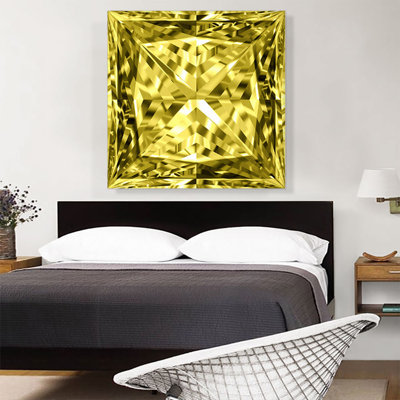 " Yellow Princess Cut Diamond Jewel "
