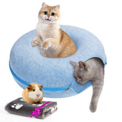 Grande grotte pour chat Peekaboo de 24 pouces pour chats d'intérieur, lit pour chat Dounut, cachette et jeu amusant, grattage d'exercice, pour grand chat jusqu'à 30 lb