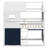 Bunk Wood House Bed With Elegant Windows, And Tent-1054324333-1054324335