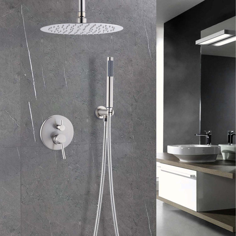 Complete Shower System with Rough in-Valve, Brushed Nickel