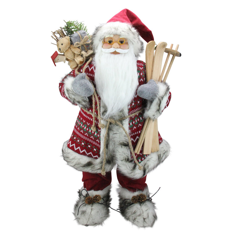 Figurine père Noël 24 po avec sac en toile de jute