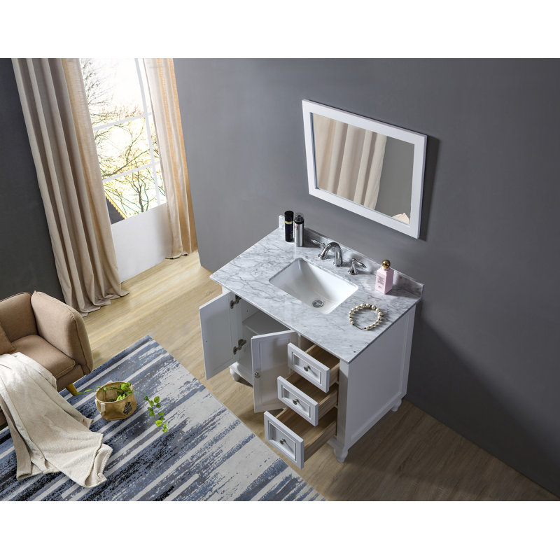 Briaca 36'' Single Bathroom Vanity with Marble Top