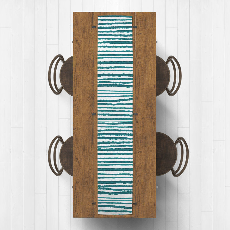 Chemin de table gris, Bleu sarcelle