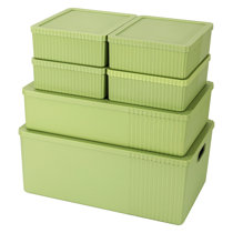 OPEN SPACES Small Storage Bins - Set of 2 - DK GREEN