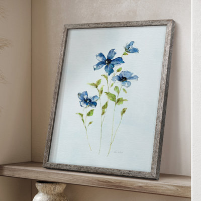 «Blue Wonders II», reproduction encadrée - bois massif 47850