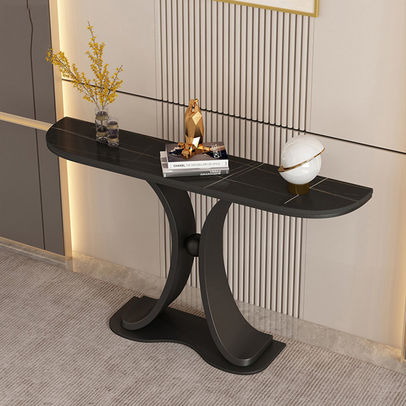 Plateforme de porche en acier inoxydable de style italien, Noir, Noir