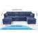 Toxi Upholstered Modular Sectional Sofa with Reversible Ottomans