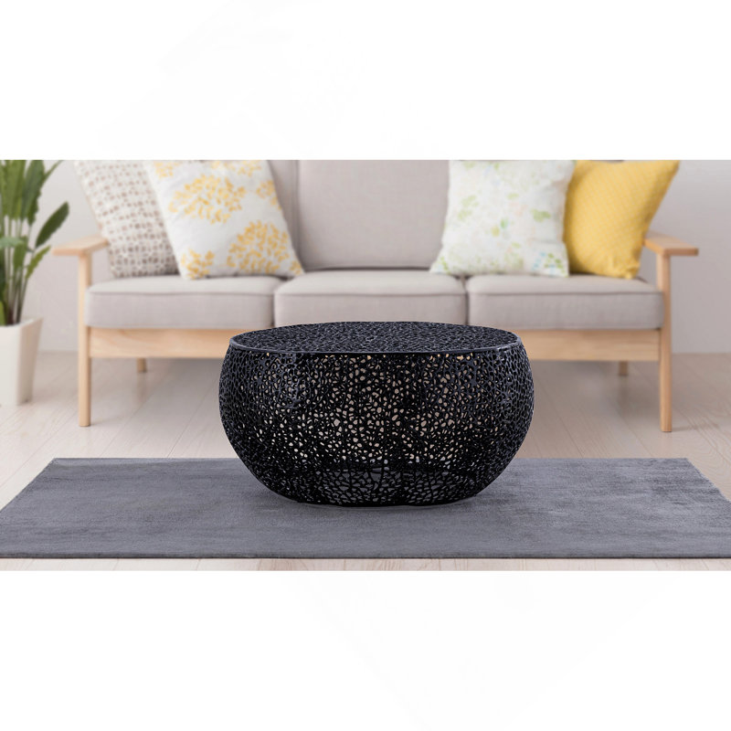 Table basse ronde noire