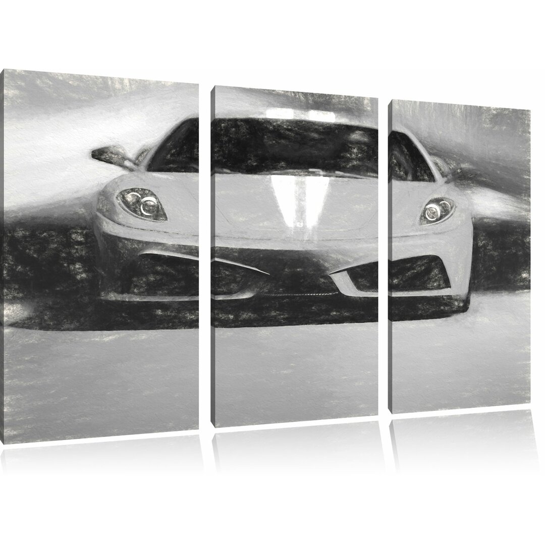 3-tlg. Leinwandbilder-Set „Schöner Ferrari“, Kunstdruck